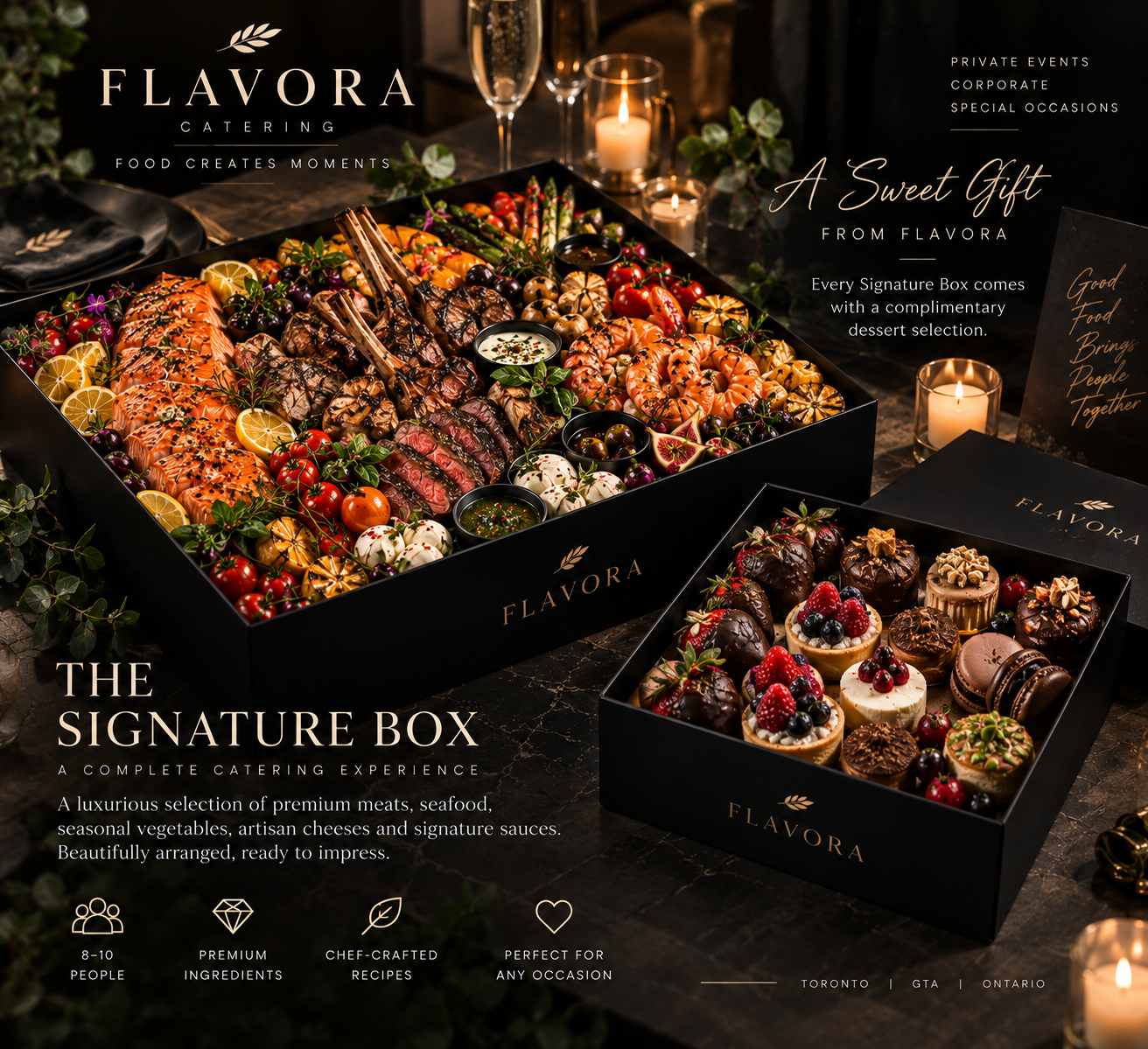 FLAVORA Signature Box with complimentary dessert box